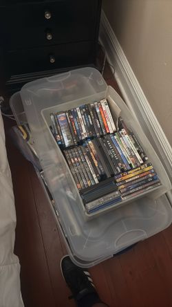 crates of dvds and games