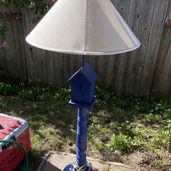 birdhouse blue floor lamp