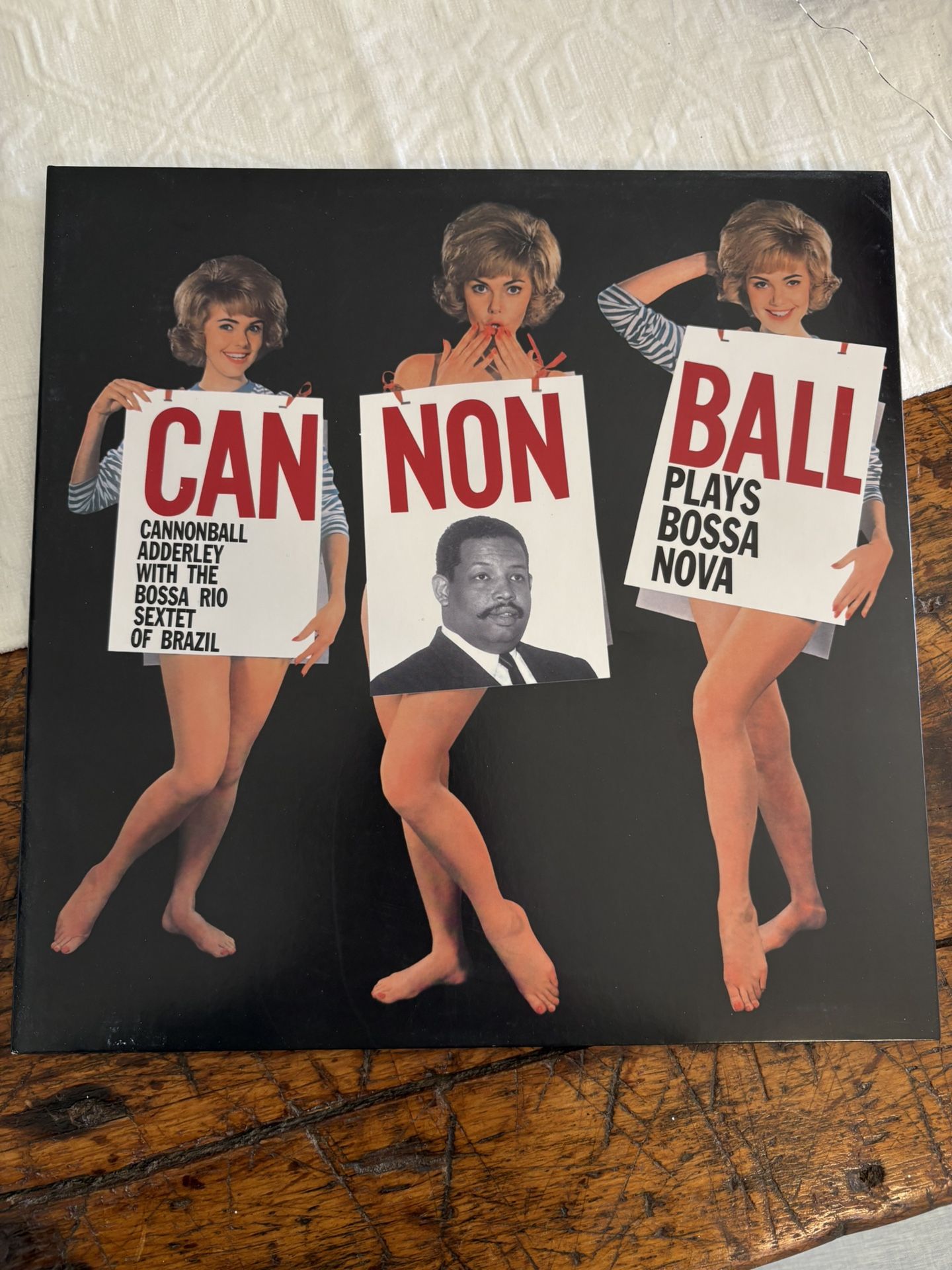 Cannonball Adderley plays bossa nova vinyl