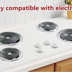 4-Piece Drip Pans Set- Chrome Finish Electric Stove Burner Drip Pans 