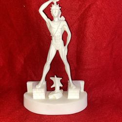Vintage 7.5 Inch x 4 Inch Greek Alabaster Colossus Of Rhodes Imported From Greece (2 available)