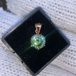 8 mm Aqua Emerald Charm 