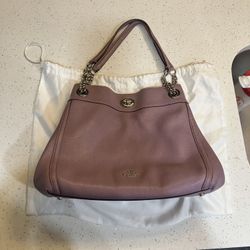 Coach Eddie Turnlock Shoulder Bag Light Purple  