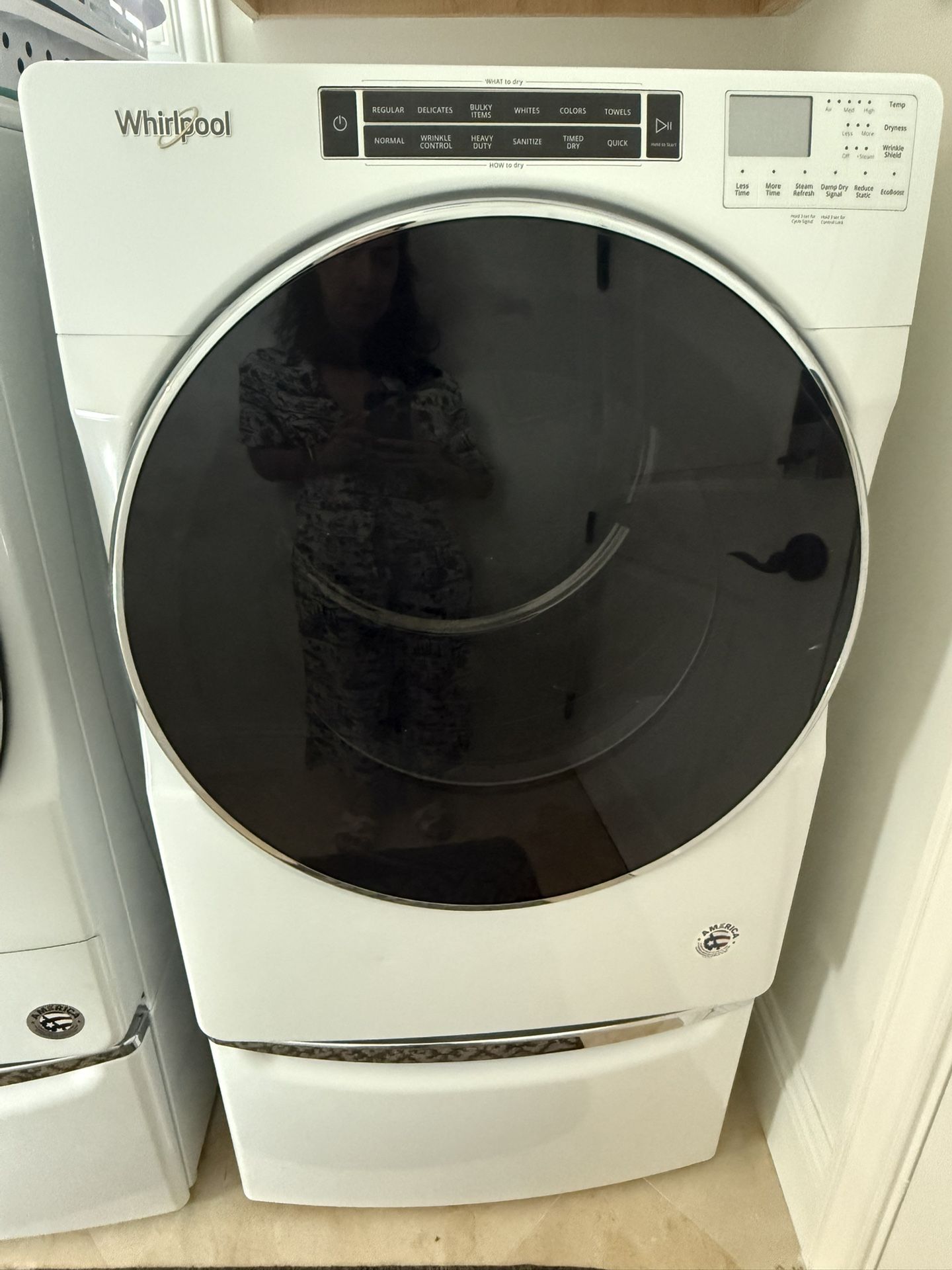 Whirlpool dryer (gas) and Pedestal White $350