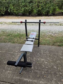 Small Bench Press with 5ft Bar and Dumbbell Handles