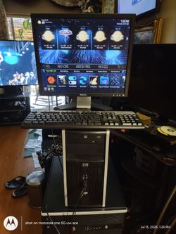 HP desktop Windows 11 freshly installed,Office,Kodi, super fast 64Gb SSD, 4 GB with monitor mouse keyboard