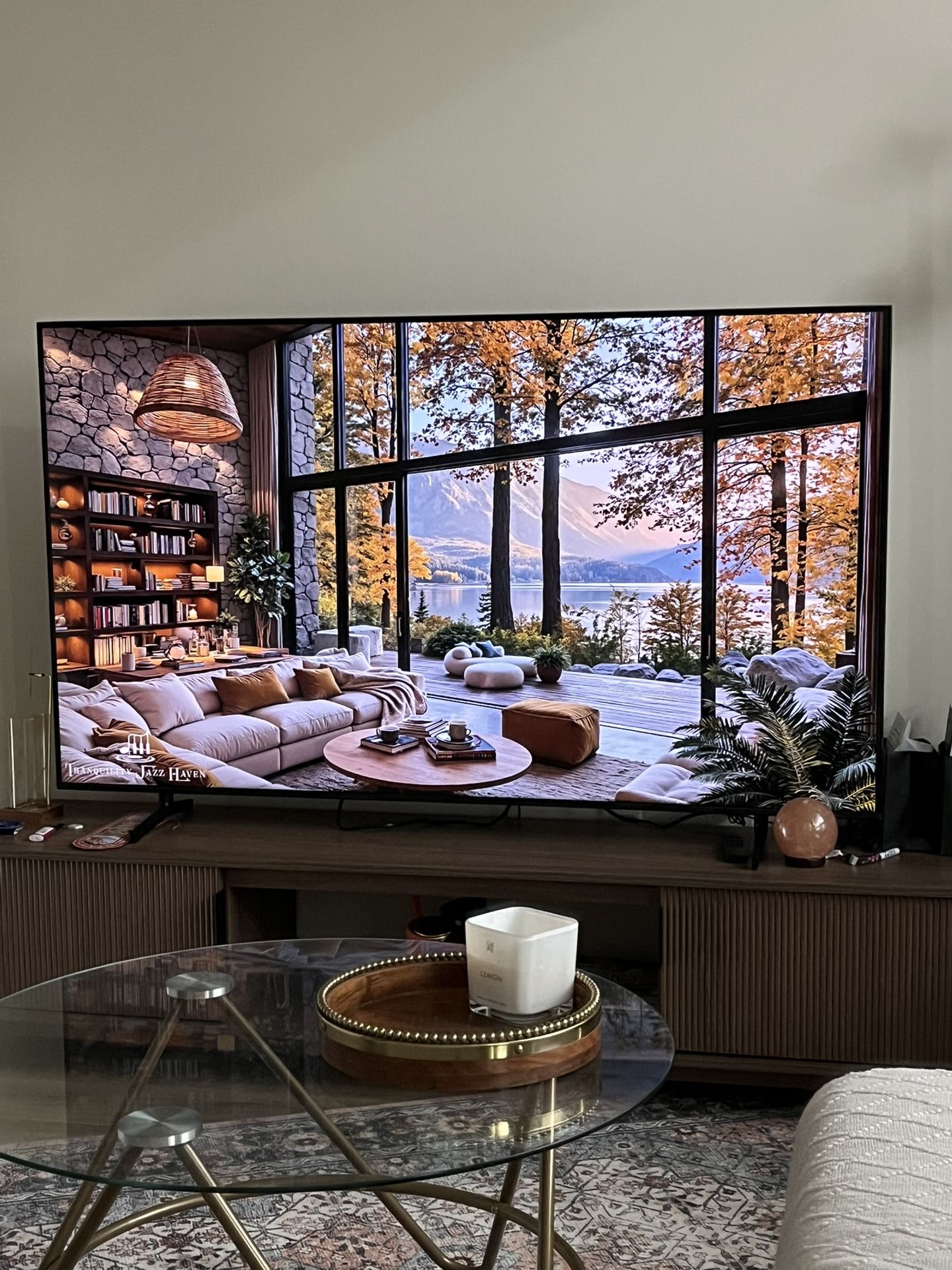 65in Samsung Smart TV, Free Coffee Table And Rug
