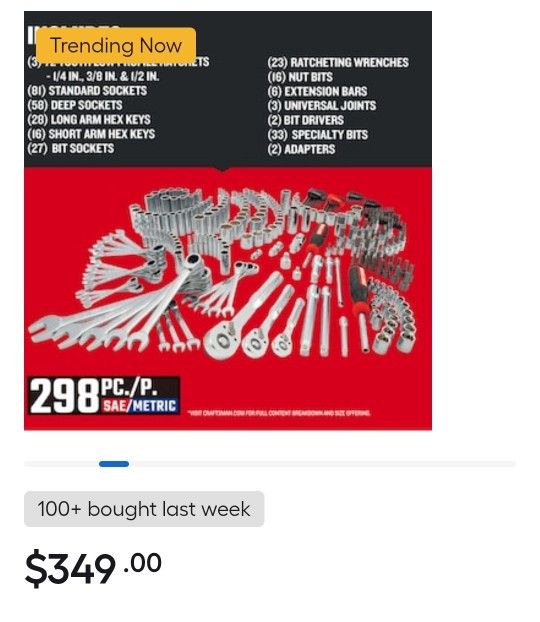 Craftsmans 298 Piece Tool Set