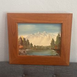 Framed Oil Painting Of European Landscape. 