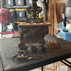 Antique Mini Wood Burning Stove 
