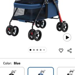 Lightweight Pet Stroller for Small Dogs and Cats, Foldable Travel Cart with Mesh Windows and Multi-Directional Ventilation, Breathable Outdoor Pet Car