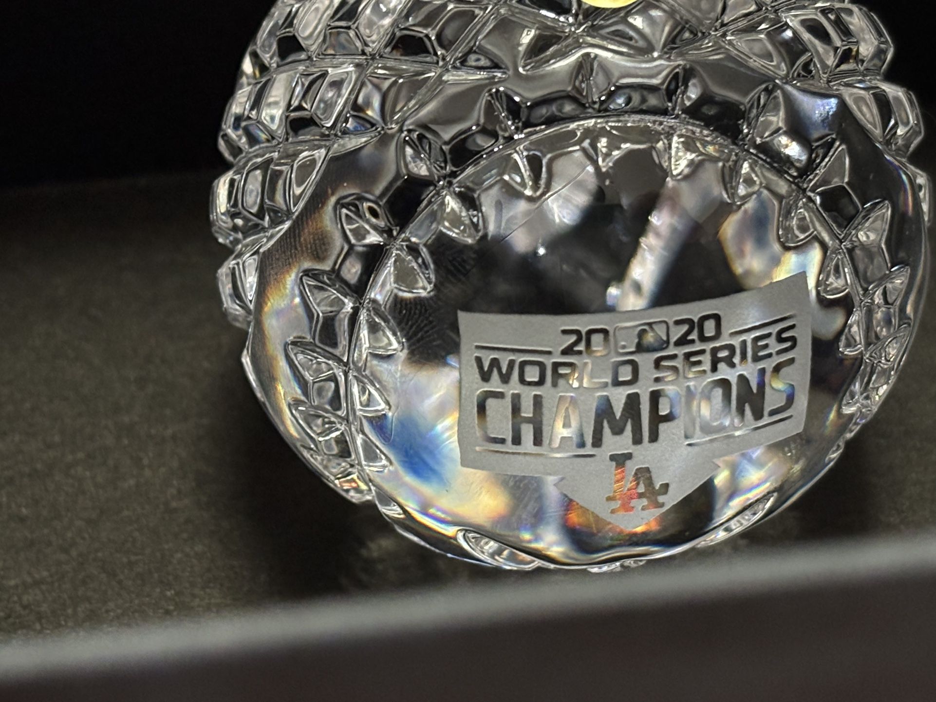 2020 Los Angeles LA Dodgers Waterford World Series Champions Crystal Baseball