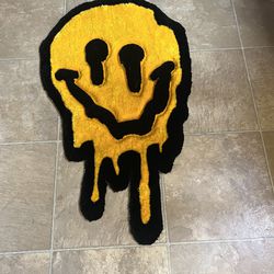 Drippy Smiley Face Rug