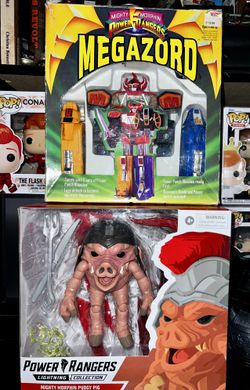 Mighty Morphin Power Rangers Megazord Bandai 1991 + Mighty Morphin Pudgy Pig Lightning Collection