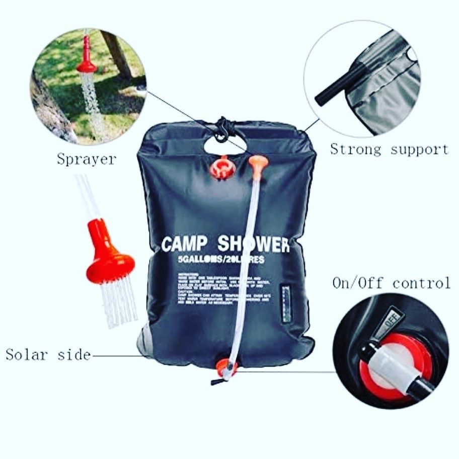 OSMY 20 liters 5, gallons solar heating shower camping bag