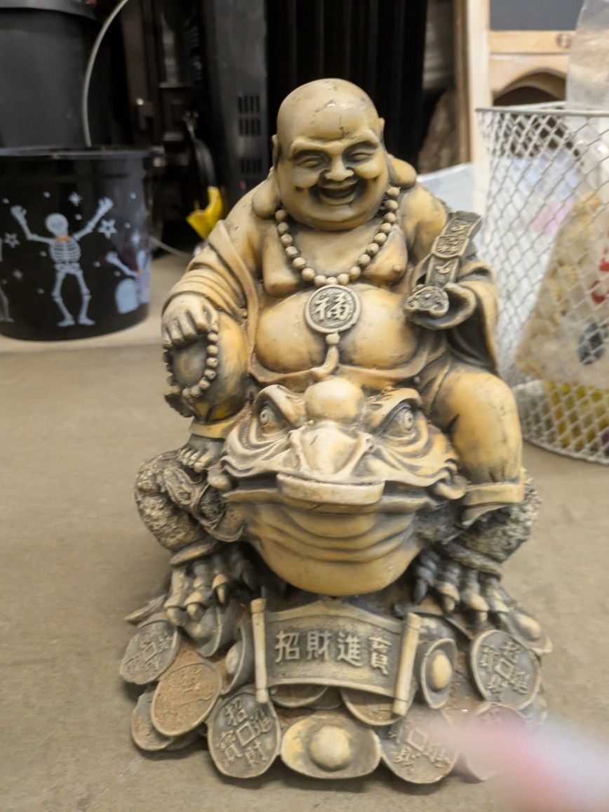 Laughing Budda On Lucky Money Frog