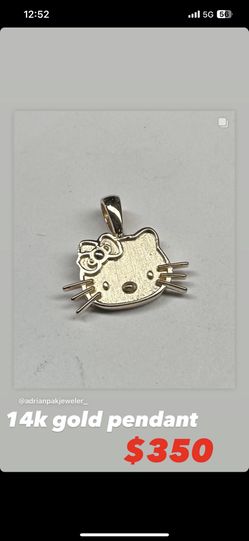 14k Gold Hello Kitt Pendant 