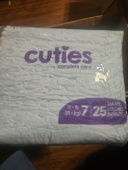 Cuties Complete Care Size 7 Diapers 25 Count