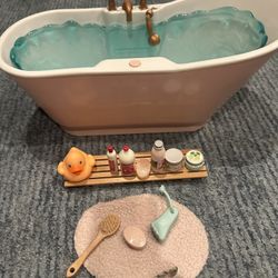 Our Generation Bathtub With Accessories, Fits An 18 Inch Doll. Plays Sound 