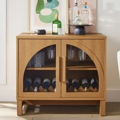 Better Homes & Gardens Juliet Arch Door Kitchen Console, Light Honey Finish