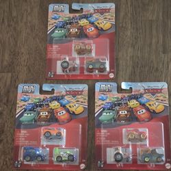 Disney Pixar Cars Mini Racers Lot Of 3 Metal SNOT ROD Muddy Lightning McQueen Mater
