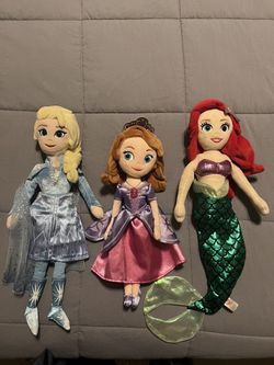 Disney princess plush dolls set of three
