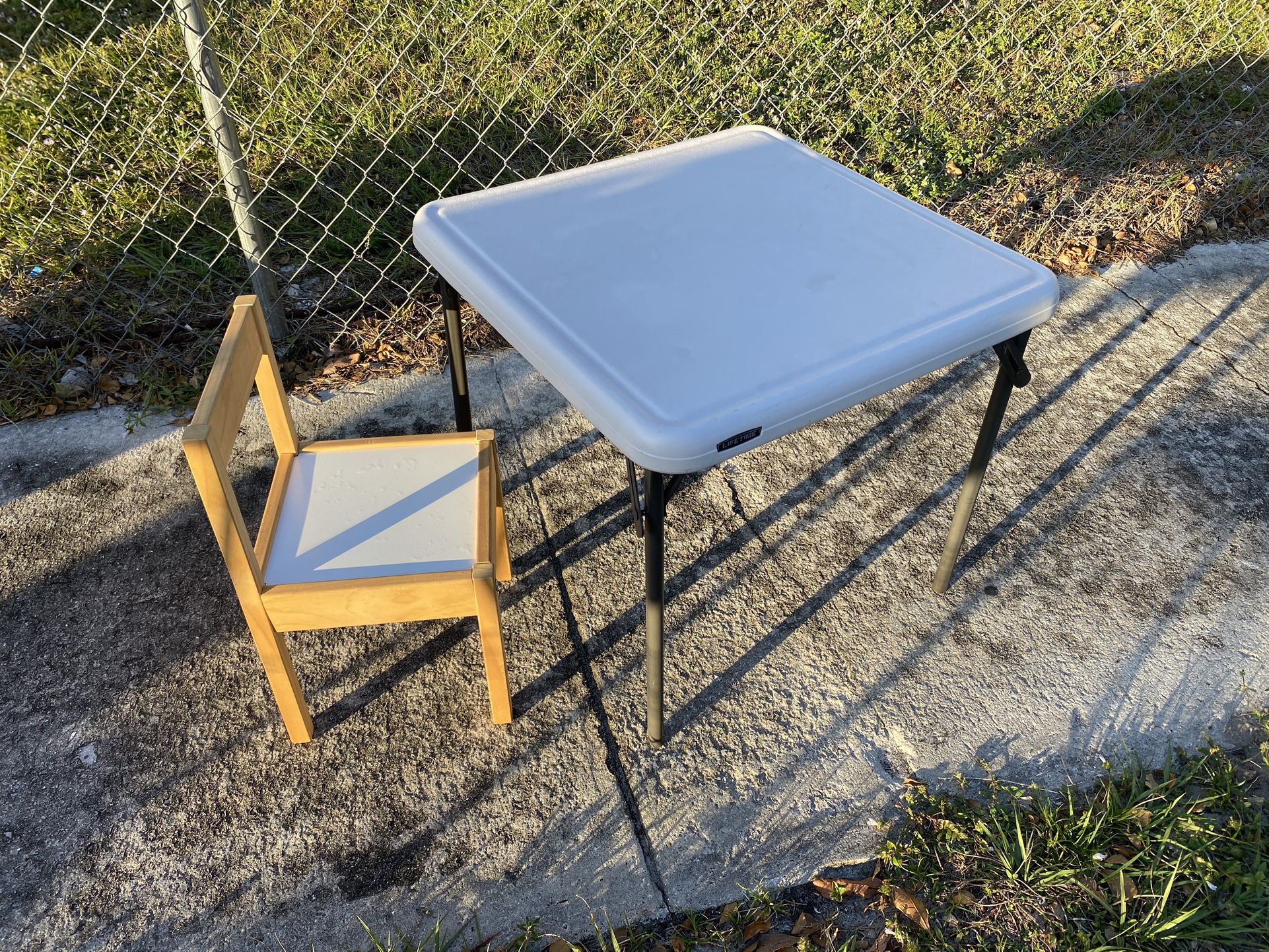 Lifetime Children's Square Folding Table, Indoor/Outdoor, And Chair