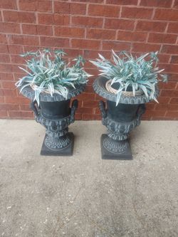 2 Antique Iron Cast Urns for sale