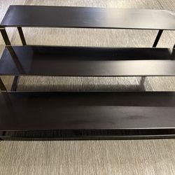 3-Tier Metal Shelf Organizer - Black