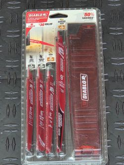 Brand New DIABLO Bi-Metal and AMPED Carbide 9 in. -5/7 TPI Nail Embedded Wood Reciprocating Saw Blade Set (6- Piece)