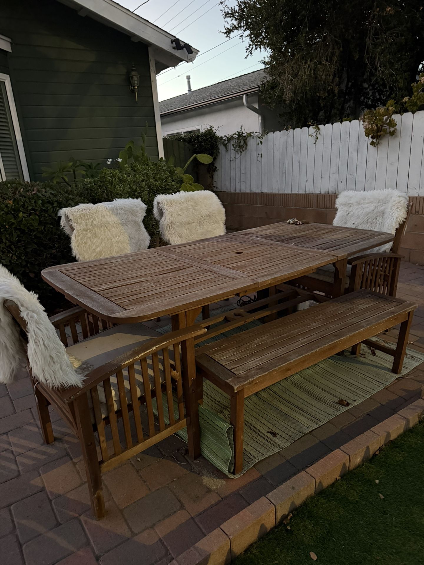 Patio Furniture Table And Wood Chairs