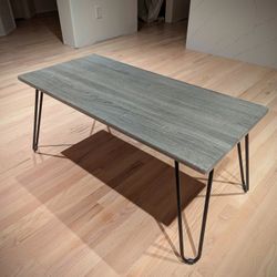 Vintage Gray Oak Wood Coffee Table