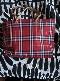 Burberry red checkered, nova small tote