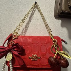 Red coach bag