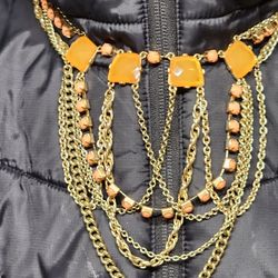Vintage Gold Tone 5 Chain Layering Necklace