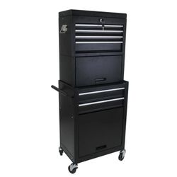 Black Tool Box Combo with Top Chest, Intermediate and Bottom Cabinet