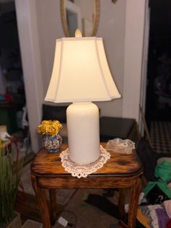 White Ceramic Table Lamp with Shade
