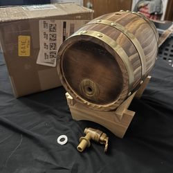 1.5L Decor Wine Barrel With Stand And Smoked Oak Chips
