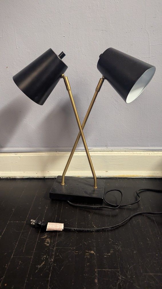 Two-head Task Lamp - Black & Gold