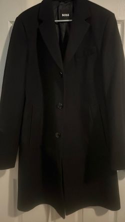 Men Hugo Boss Black Slim fit trench coat