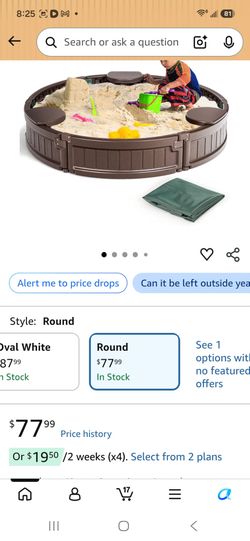 Round Plastic Sandbox with Cover