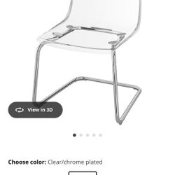 4 Tobias IKEA Clear Dining Chairs 