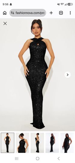 Sequin black dress FASHION NOVA