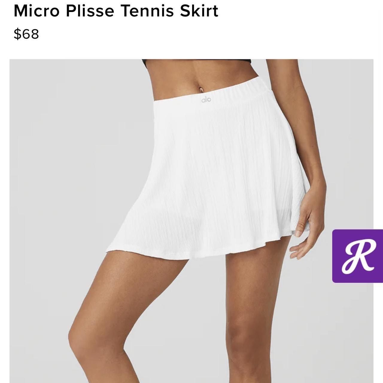 Micro Plisse Tennis Skirt - White