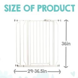 Extra Tall Baby & Pet Safety Gate – 36” White (29–36.5”)