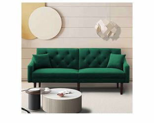 Green couch-futon.