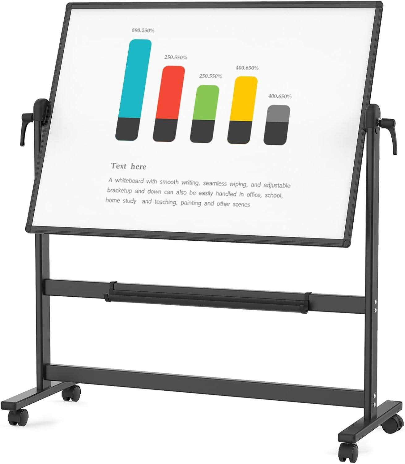 Double-Sided Magnetic Mobile Whiteboard
