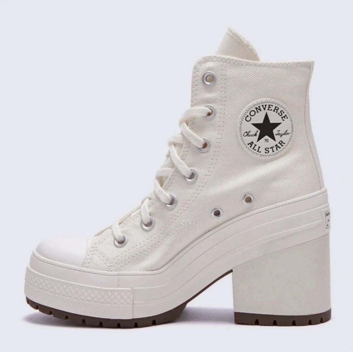 Converse Chuck 70 De Luxe Heel High Egret Shoes Women’s Sizes (A05348C) 10W