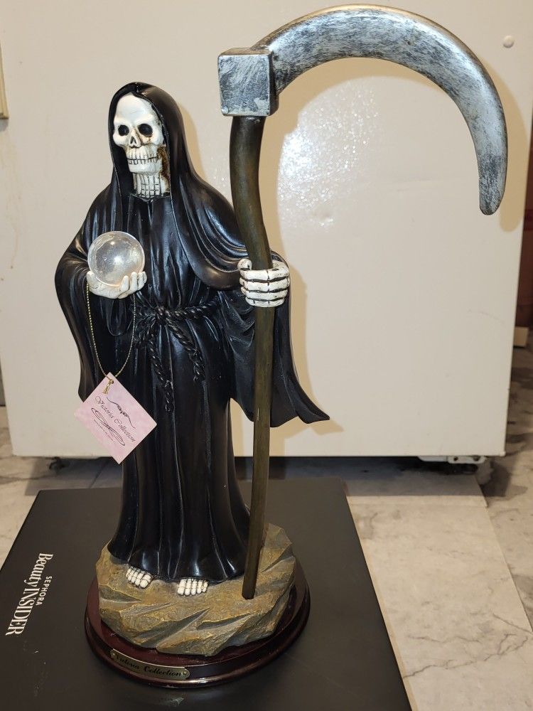 Holy Death Santa Muerte Holding Ball statues 15 inches Death Grim Reaper Victoria Collection