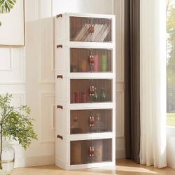 Tall Stackable Storage Cabinet with Doors